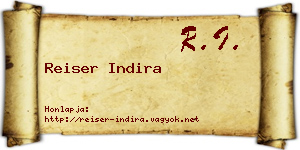 Reiser Indira névjegykártya
